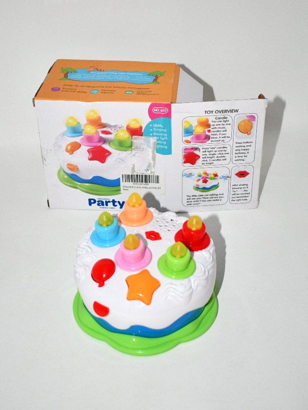 OKREVIEW First Birthday Cake Toy, Musical Light Up, Pretend Play, 18M+, Green, N